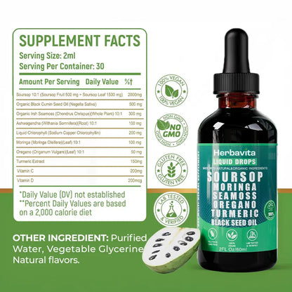 100% Organic 10-in-1 Soursop Extract Drops